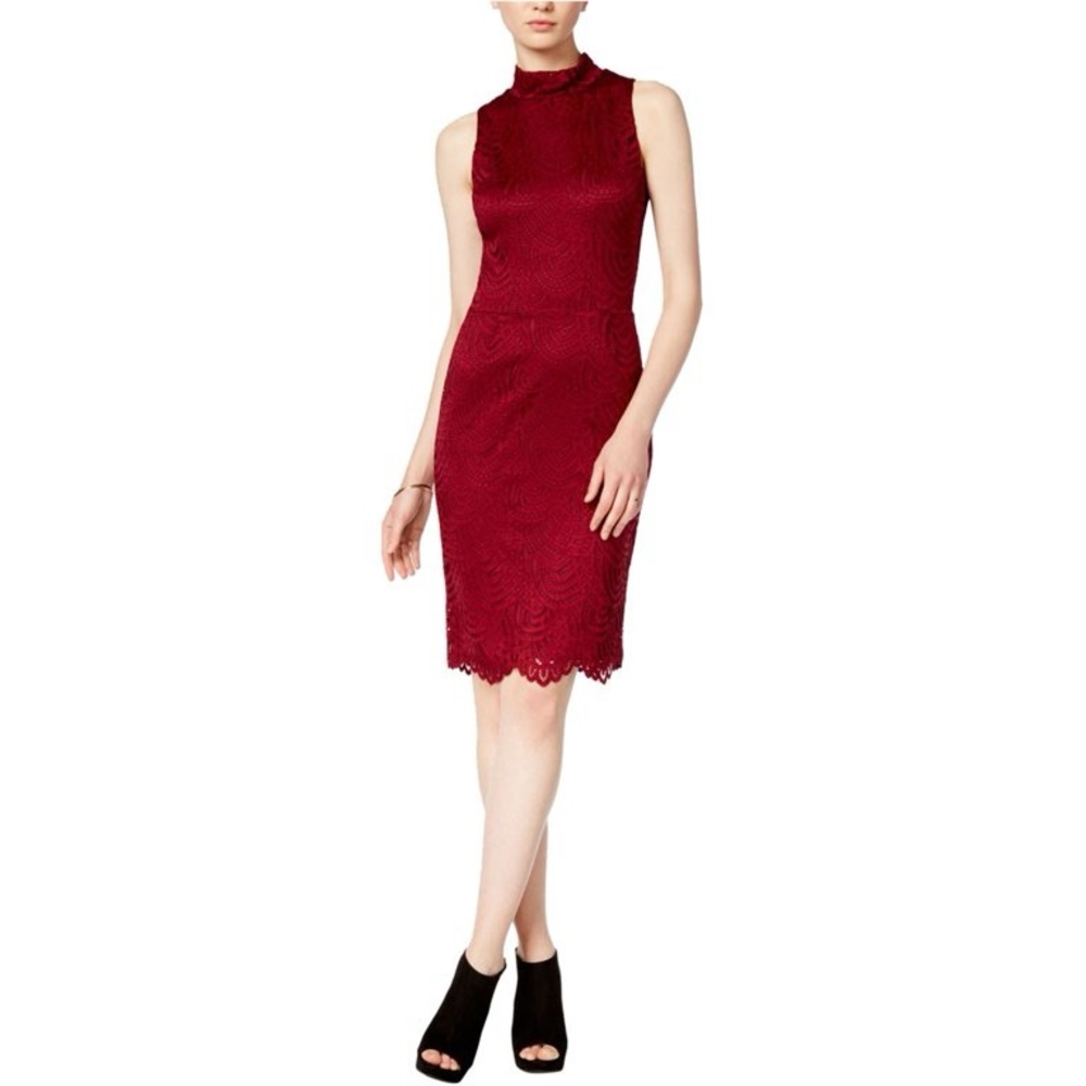 Bar III red/maroon lace dress